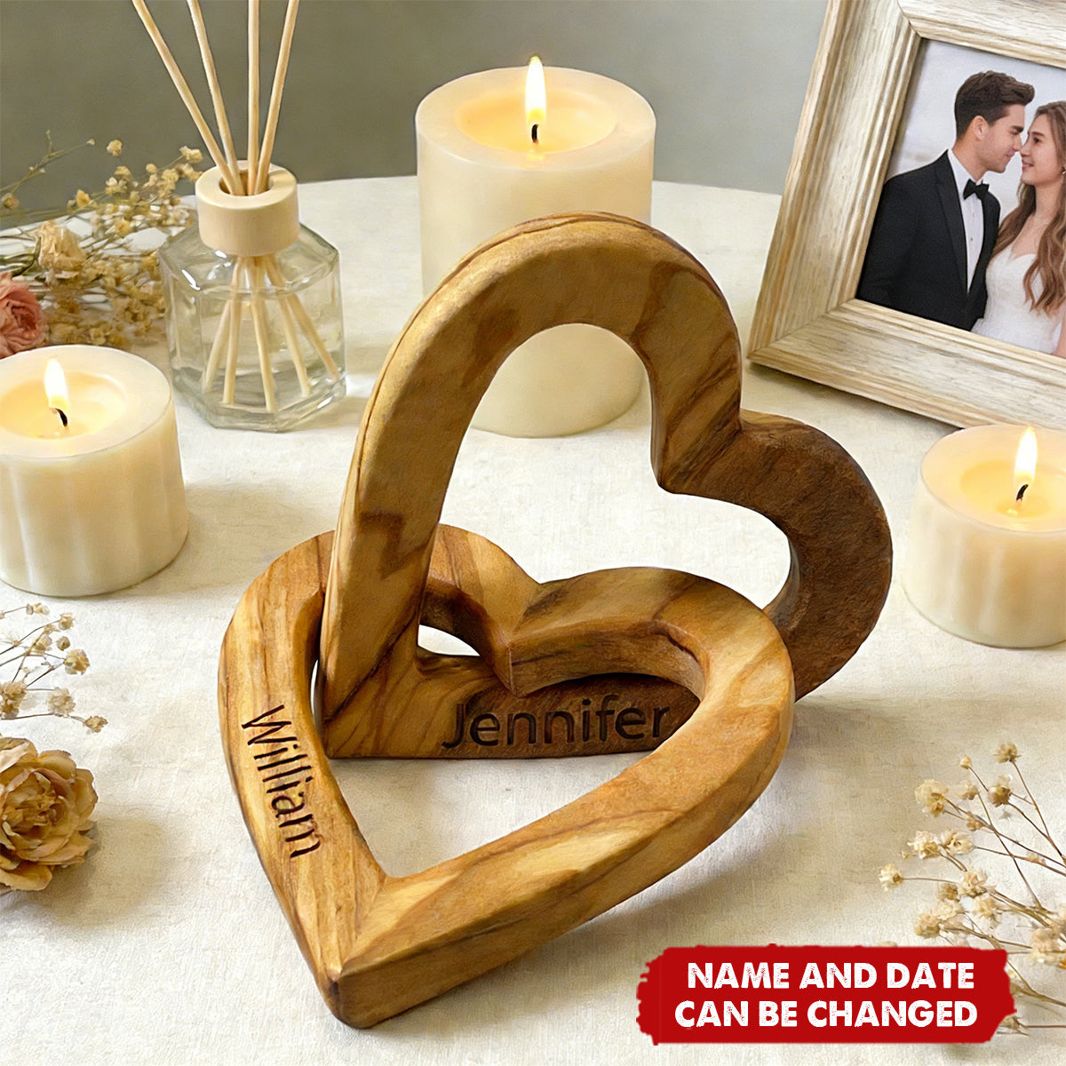 Interlocking Hearts - Personalized Infinity Heart Sculpture
