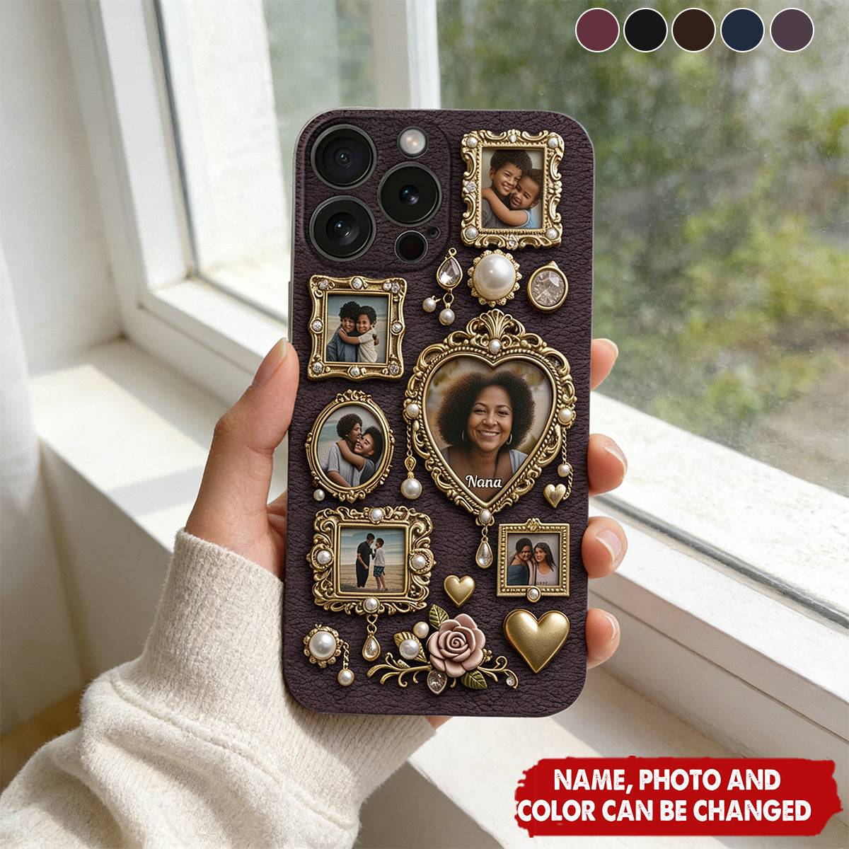 Grandma's Cute Little Museum - Personalized Grandma Leather Phone Case