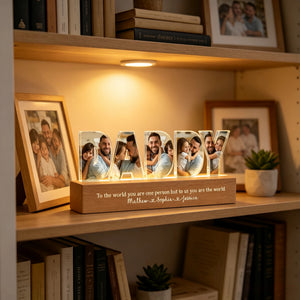 Daddy To Us You Are The World Photo Collage - Personalized LED Night Light