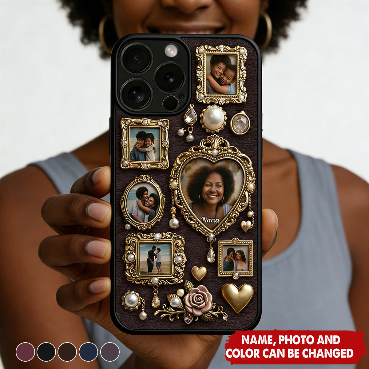 Grandma's Cute Little Museum - Personalized Grandma Leather Phone Case