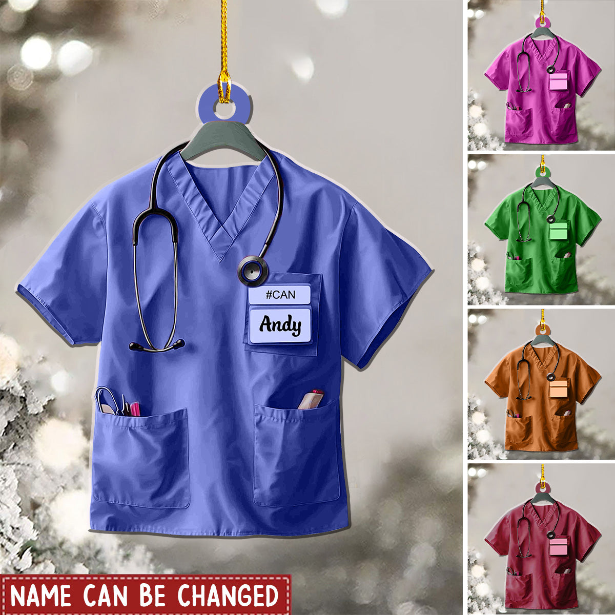 Personalized Nurse Uniform Christmas Acrylic Ornament