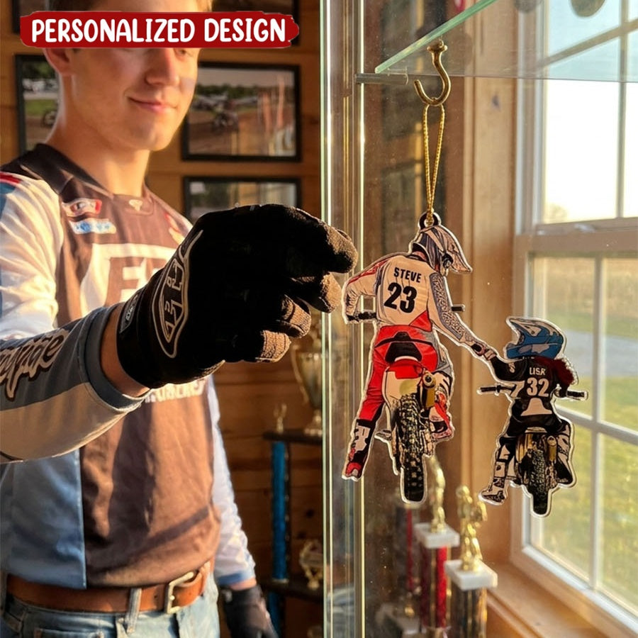 Personalized Motocross Ornament with custom Name, Number & Appearance