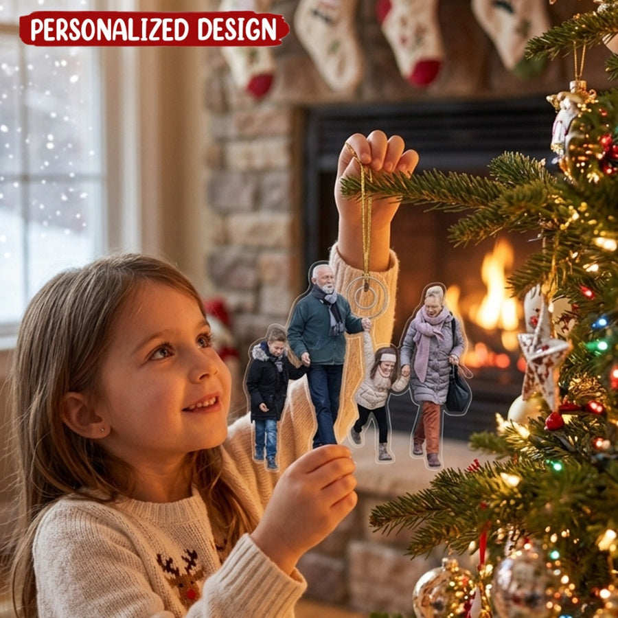 Customized Your Photo Ornament - Personalized Photo Mica Ornament - Christmas Gifts For Family Member