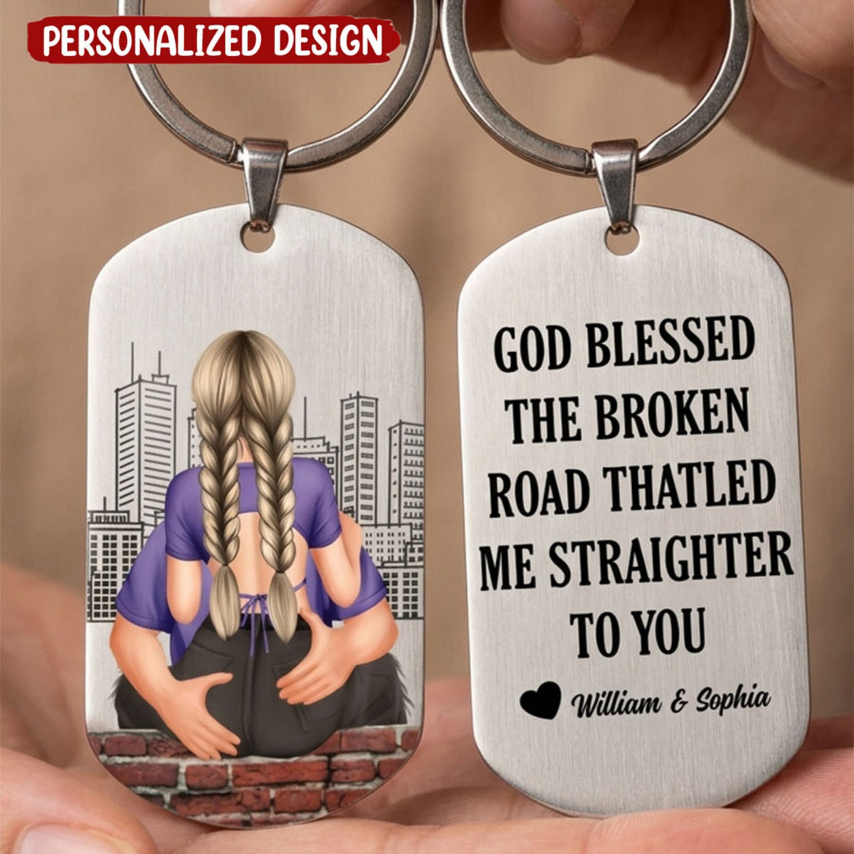 Drive Safe - Personalized Engraved Stainless Steel Keychain - Perfect Gift For Couples