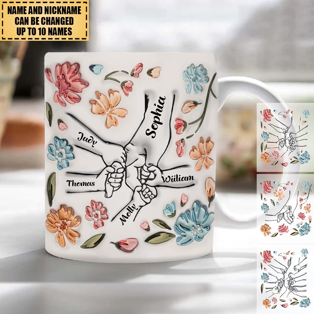 Hand In Hand, I Will Always Protect You - Gift For Mom, Grandma - Personalized Mug