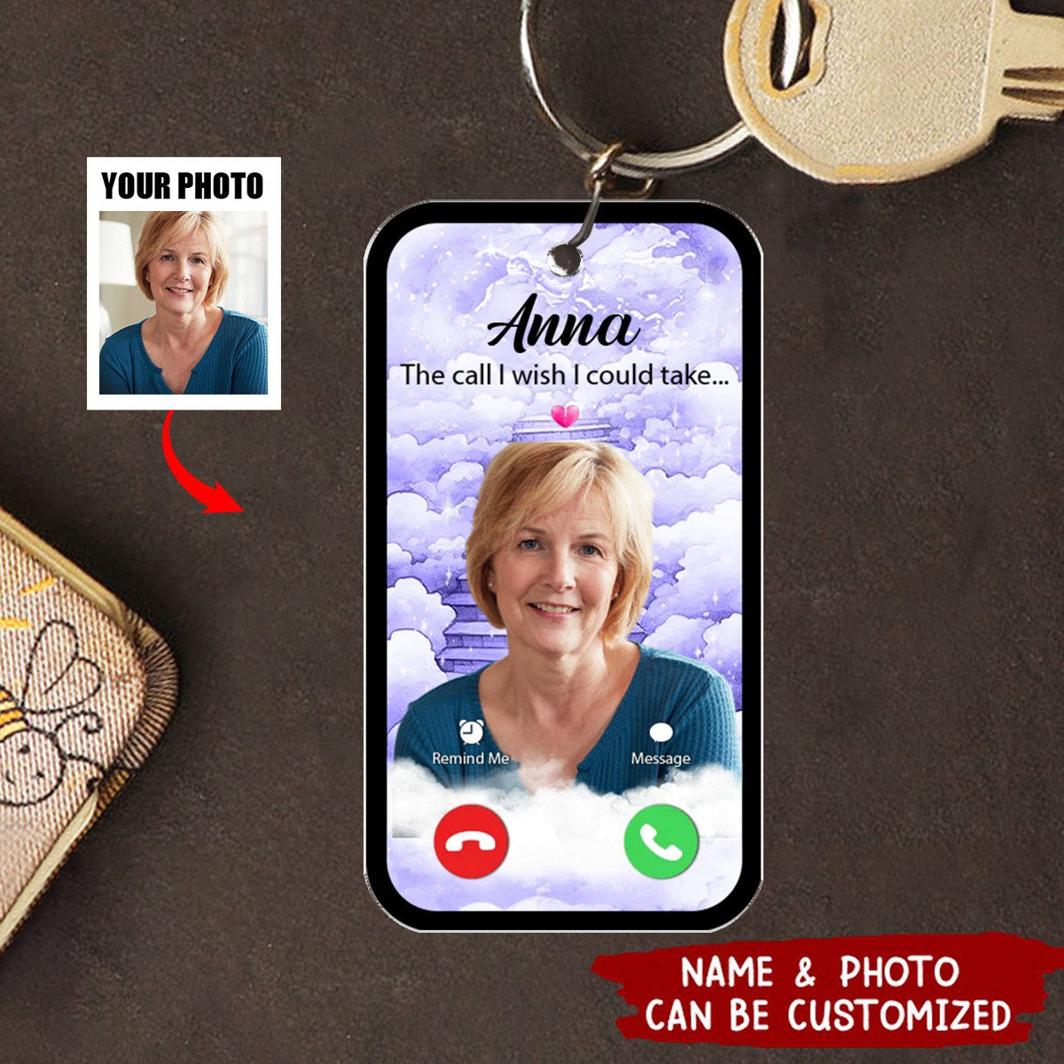 The Call I Wish I Could Take Memorial Gift - Blue Sky Personalized Acrylic Keychain