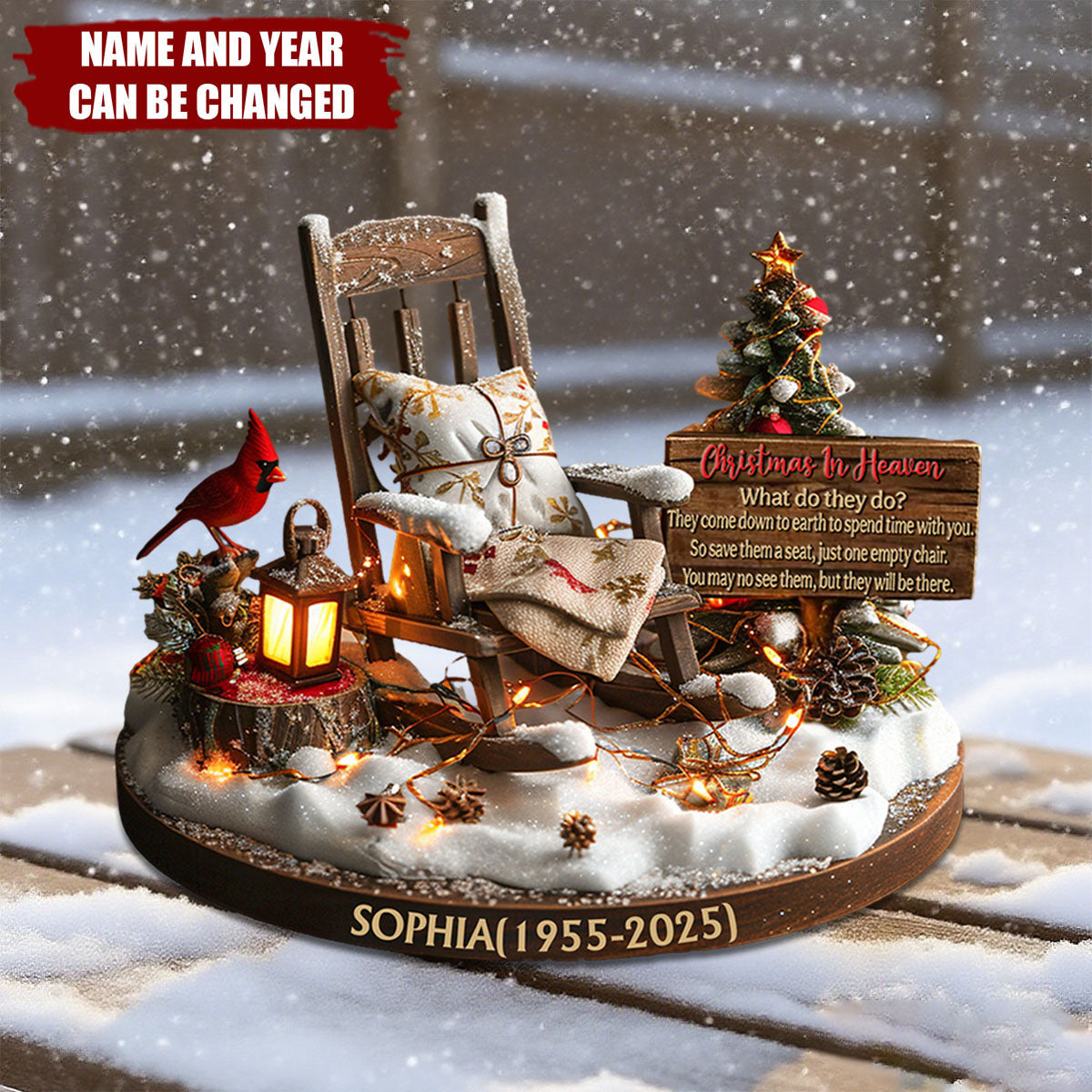 Christmas In Heaven - Personalized Custom Shaped Acrylic Plaque