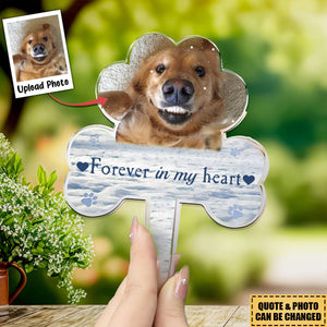 Once By Our Side Forever In Our Hearts Memorial Pet - Personalized Photo Garden Stake
