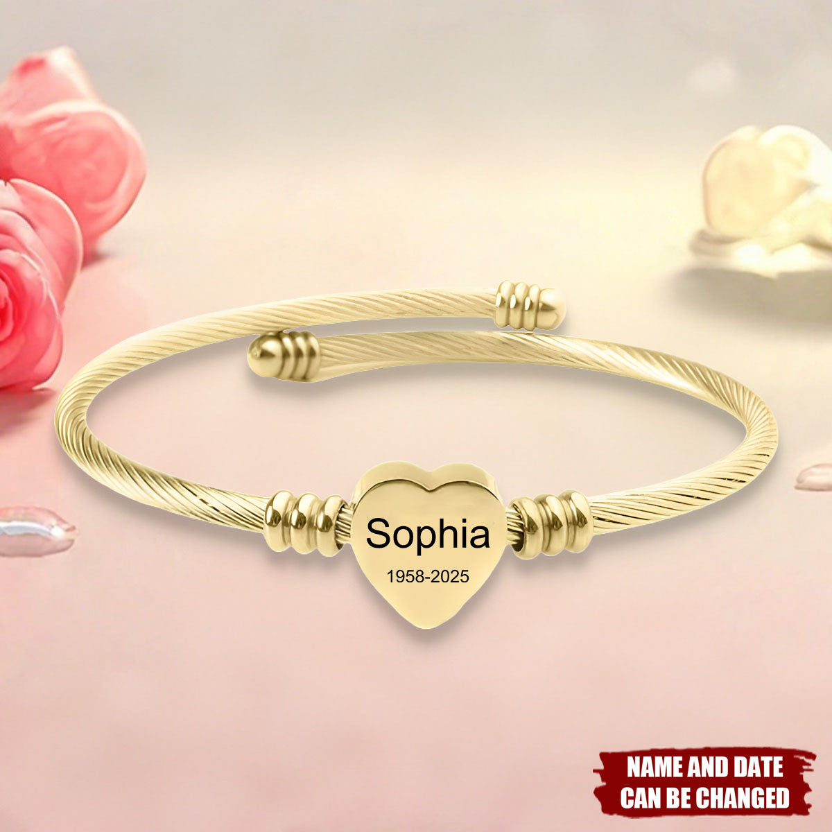In Memory Of Custom Bracelet - Personalized Name & Date Memorial Gift