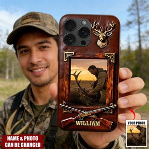 Hunting Achievement - Personalized Hunting Leather Phone Case