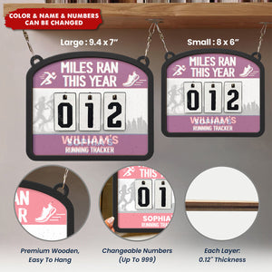 Miles Run This Year - Personalized Hanging Run Tracker