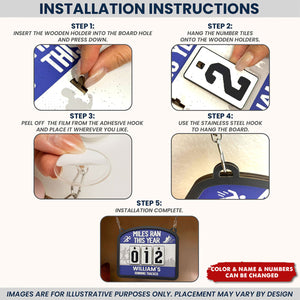 Miles Run This Year - Personalized Hanging Run Tracker