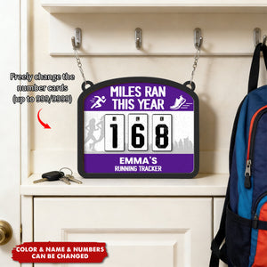 Miles Run This Year - Personalized Hanging Run Tracker