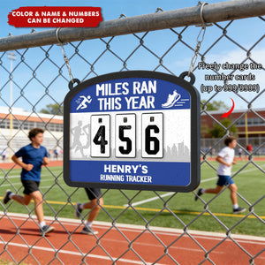 Miles Run This Year - Personalized Hanging Run Tracker
