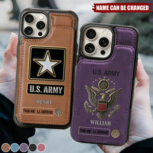 Personalized 250th Anniversary Veteran Leather Wallet Phone Case