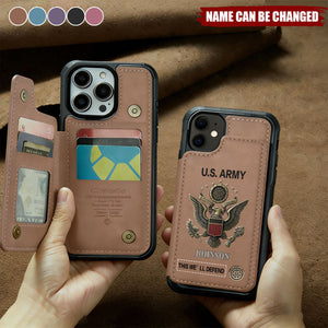 Personalized 250th Anniversary Veteran Leather Wallet Phone Case