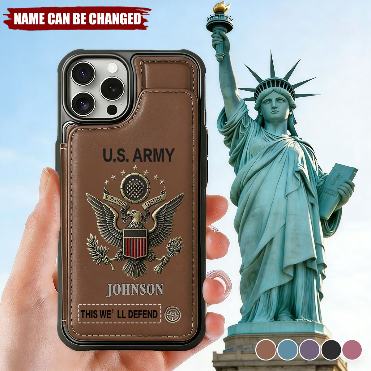 Personalized 250th Anniversary Veteran Leather Wallet Phone Case