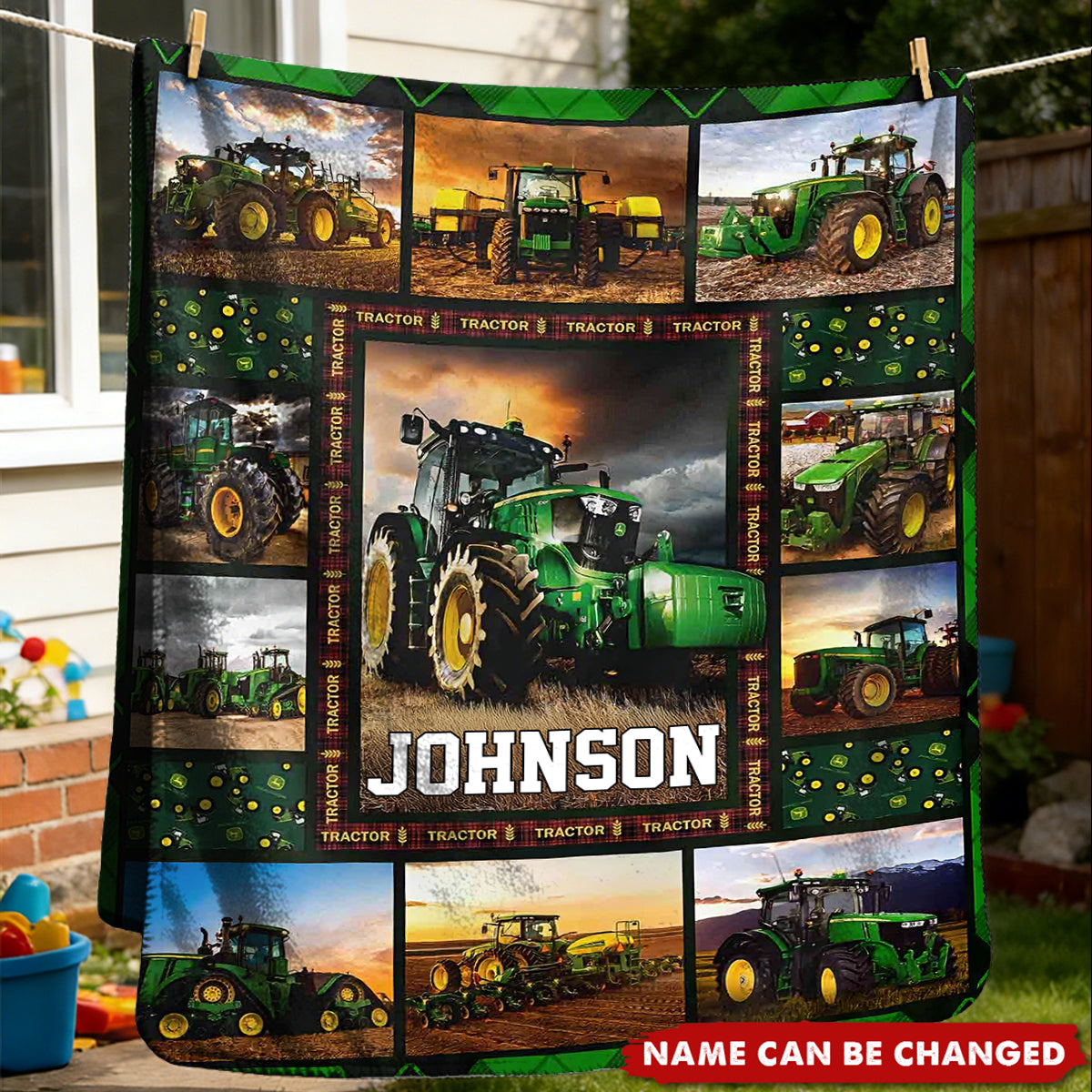 Construction Vehicle Custom Name Truck Tractor Blanket