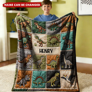Love Dinosaur - Personalized Kid Blanket