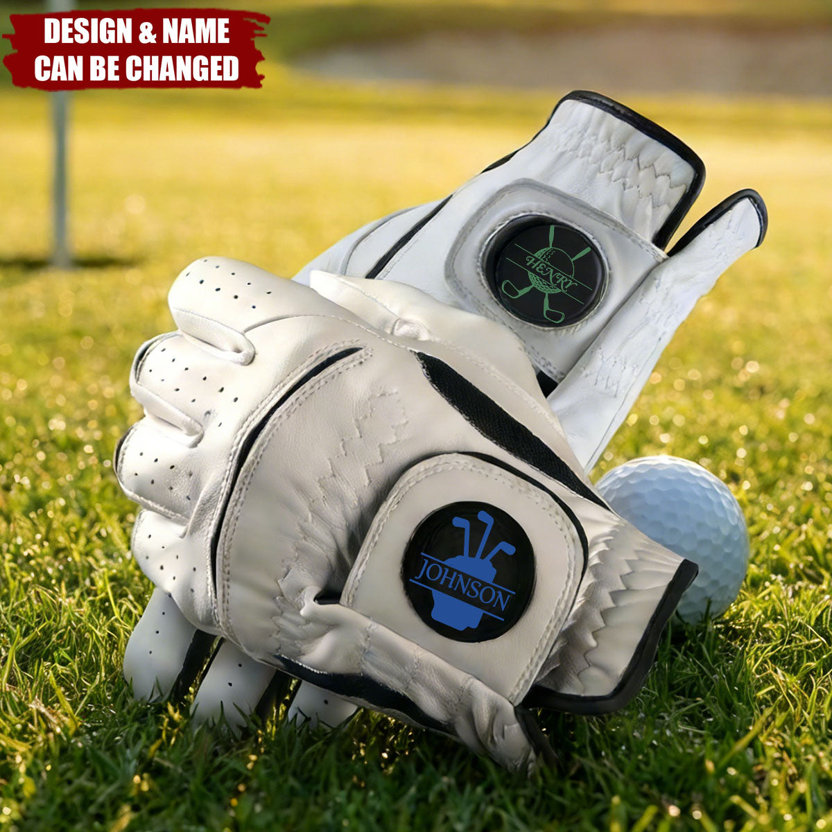 Personalized Initials Breathable PU Leather Best Man Golf Glove