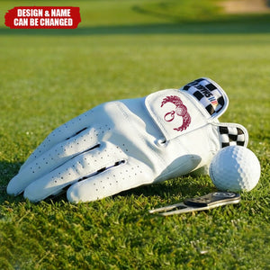 Custom Initials Personalized Men’s Leather Golf Glove - Gift for Golf Lovers