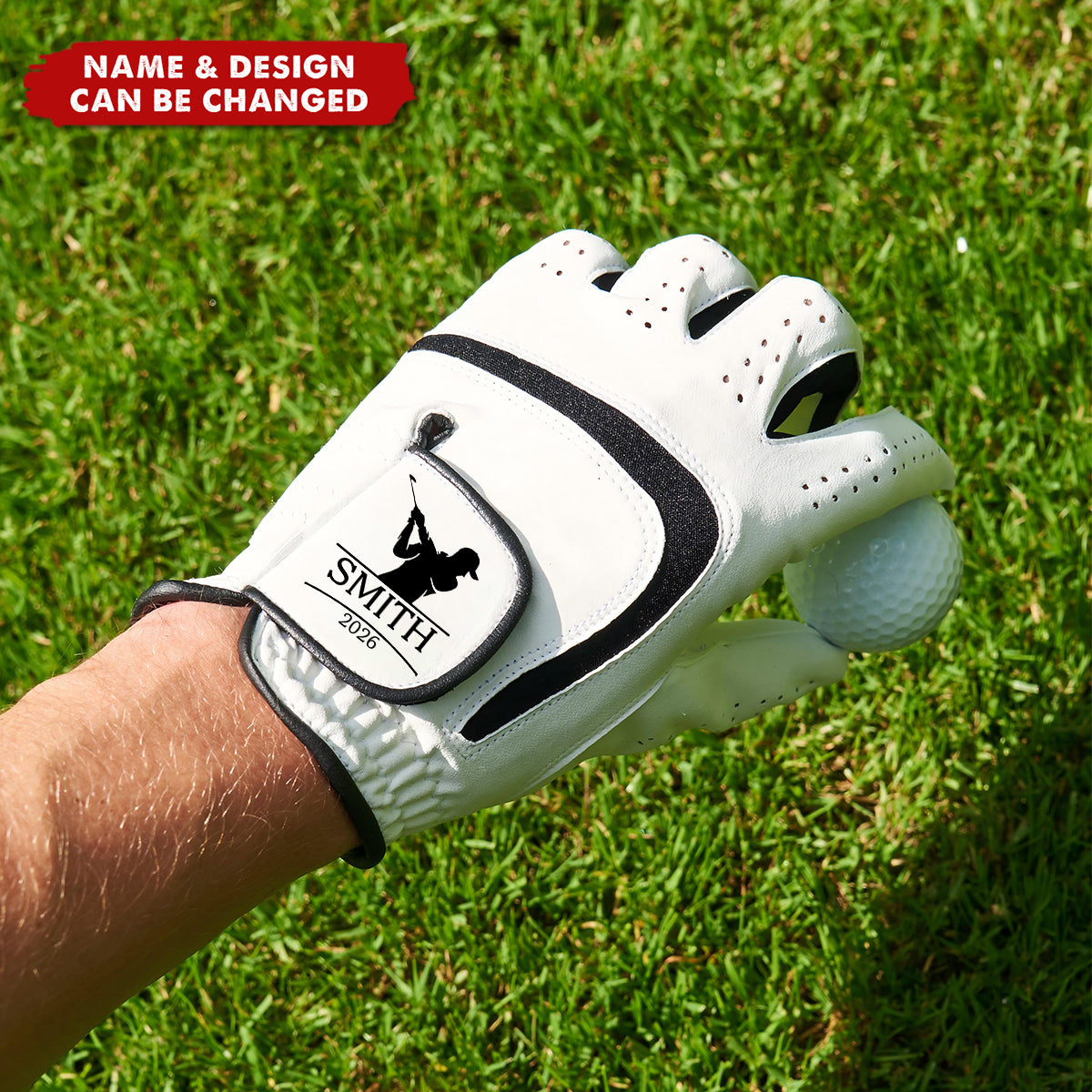 Personalised Initials  Name Men's Breathable Golf Glove - Gift for Golf Lovers