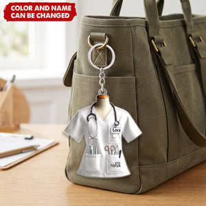 Nurse Uniform Custom Name Personalized Keychain