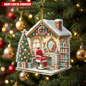 Hair Salon Christmas Tree Personalized Ornament, Gift For Hairdresser
