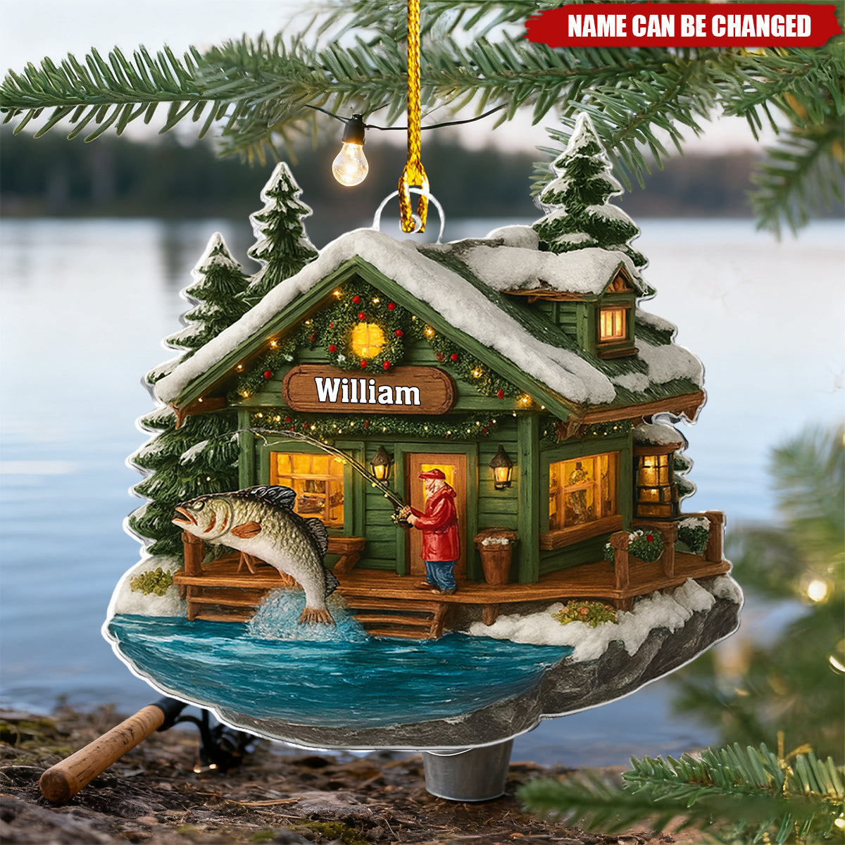 Merry Fishmas - Personalized Christmas Acrylic Ornament