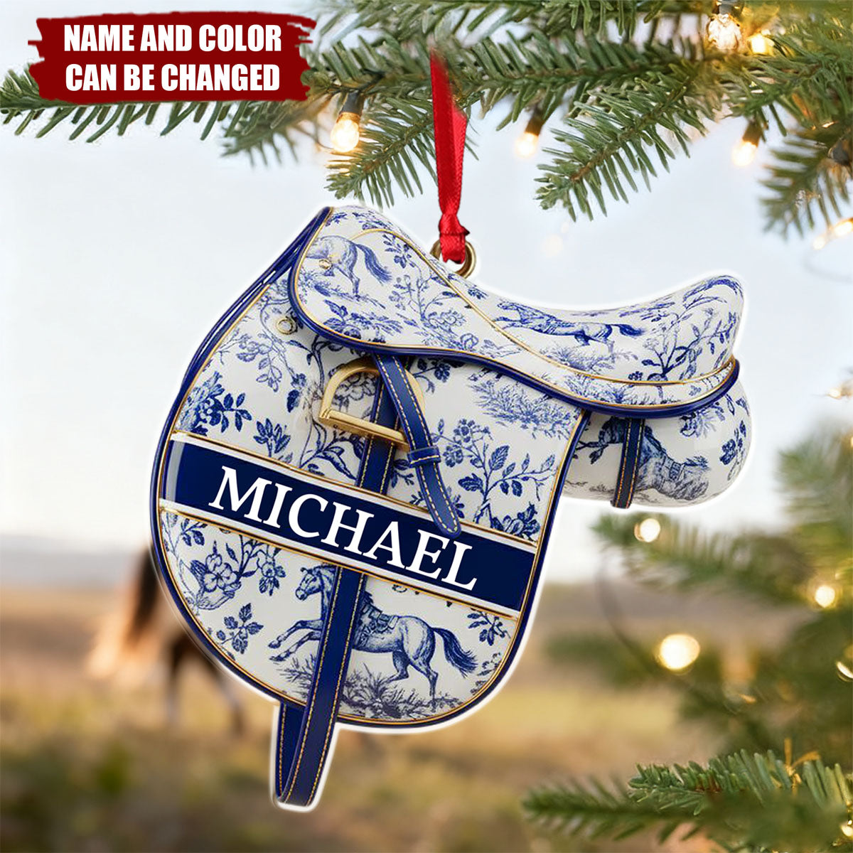 Equestrian Saddle - Personalized Christmas Acrylic Ornament