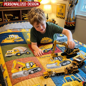 Construction Machines - Personalized Kid Blanket