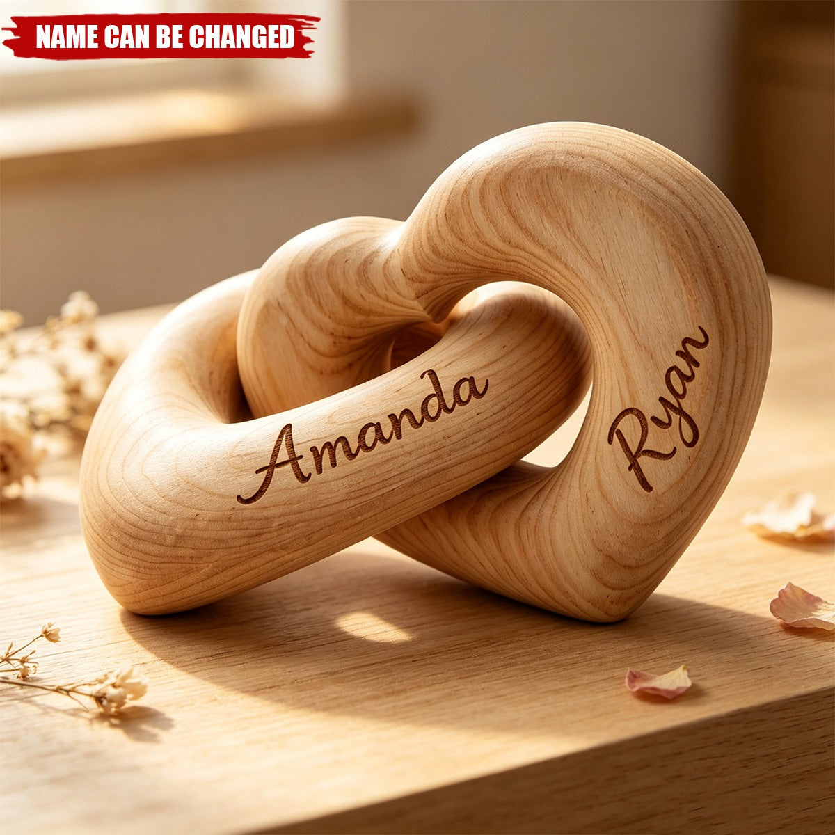 Romantic Couple - Personalized Infinity Heart Sculpture