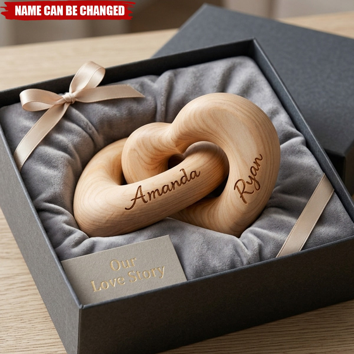 Romantic Couple - Personalized Infinity Heart Sculpture