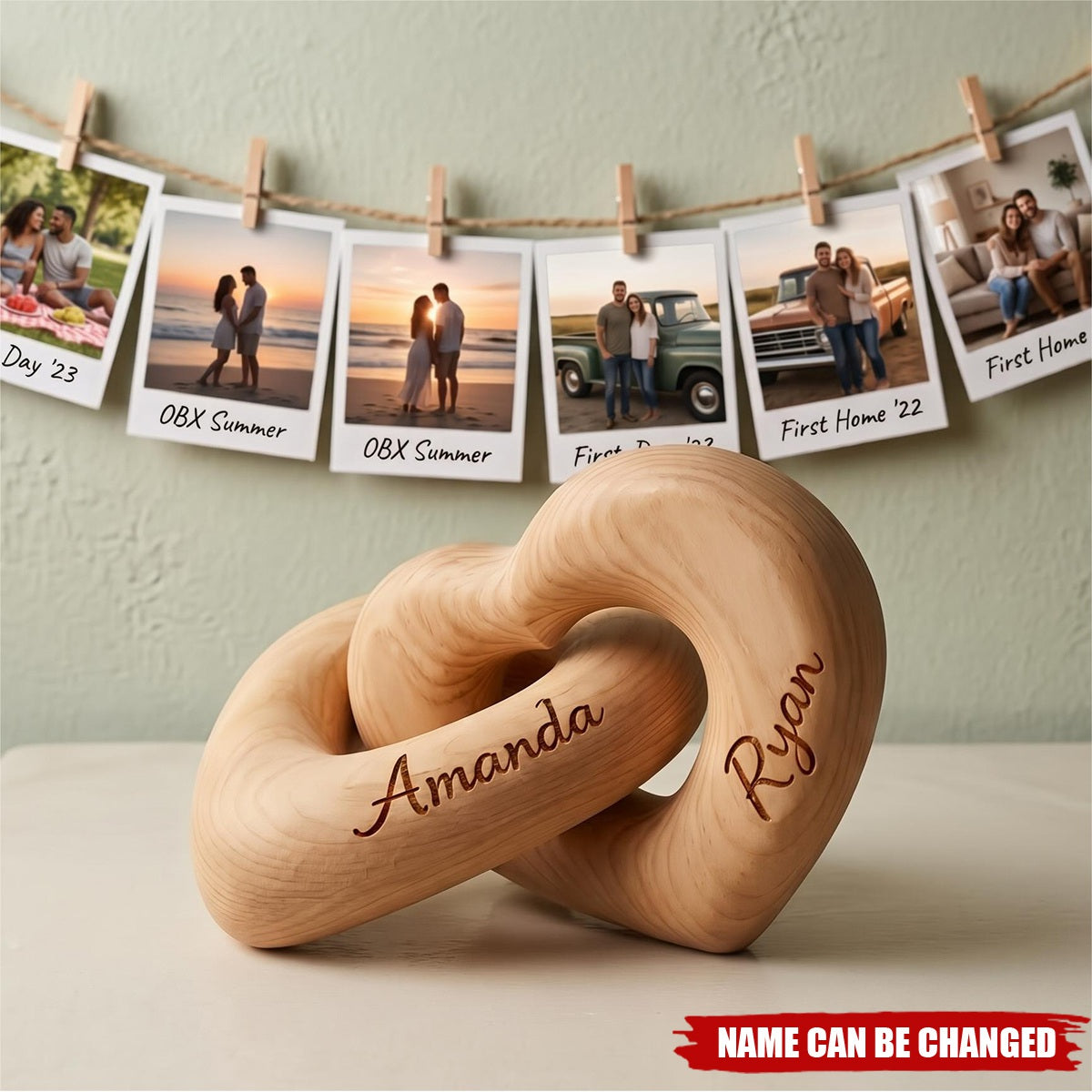 Romantic Couple - Personalized Infinity Heart Sculpture
