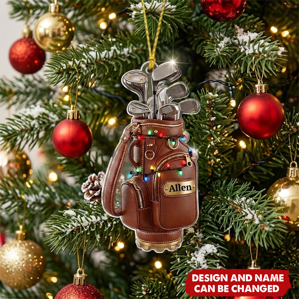 Merry Christmas - Personalized Golf Ornament
