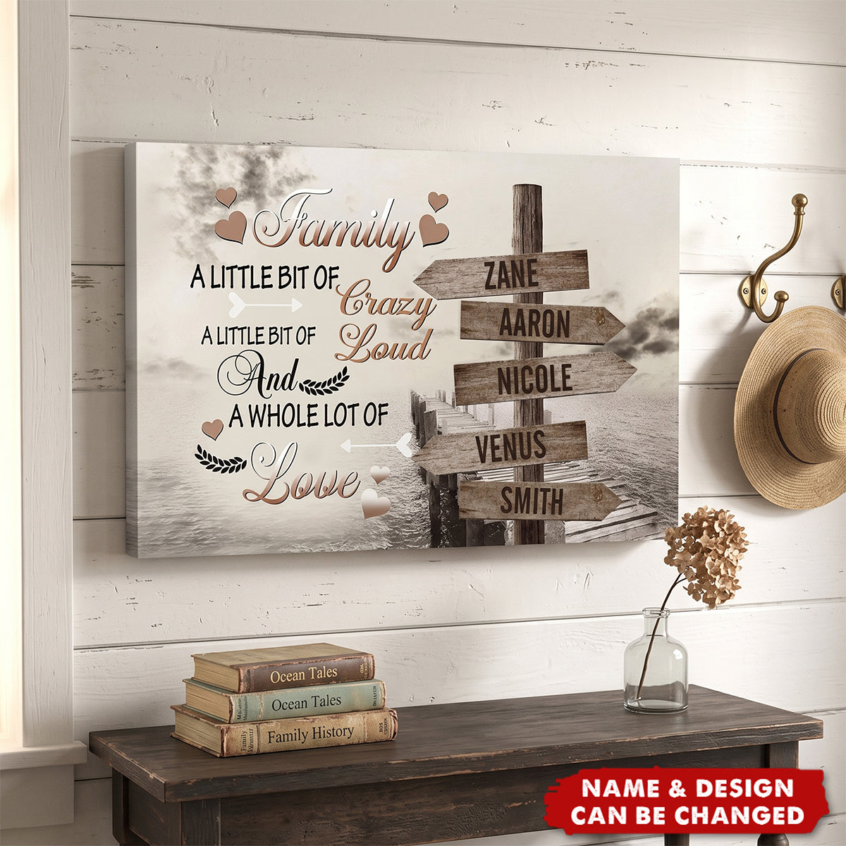 Family A Little Bit Of Crazy - Personalized Canvas - Gift For Family