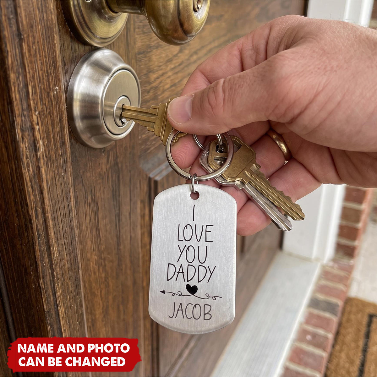 Personalized Photo Keychain Gift For Dad-I Love You Daddy-Custom Keychain with Picture-Special Gift For Father-Gift From Kids