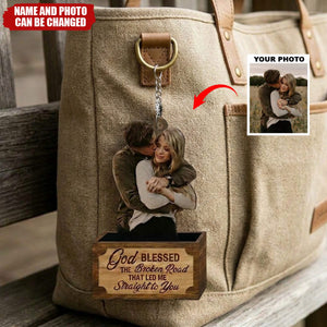 Personalized Car Hanging Ornament - Gift For Couple - God Blessed The Broken Road Led Me Straight To You