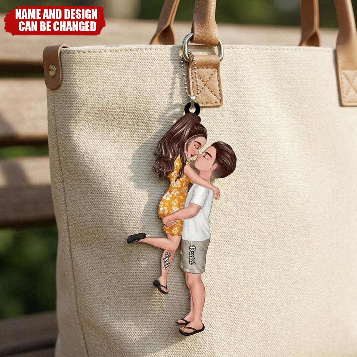 Summer Doll Couple Kissing Hugging  Personalized Ornament