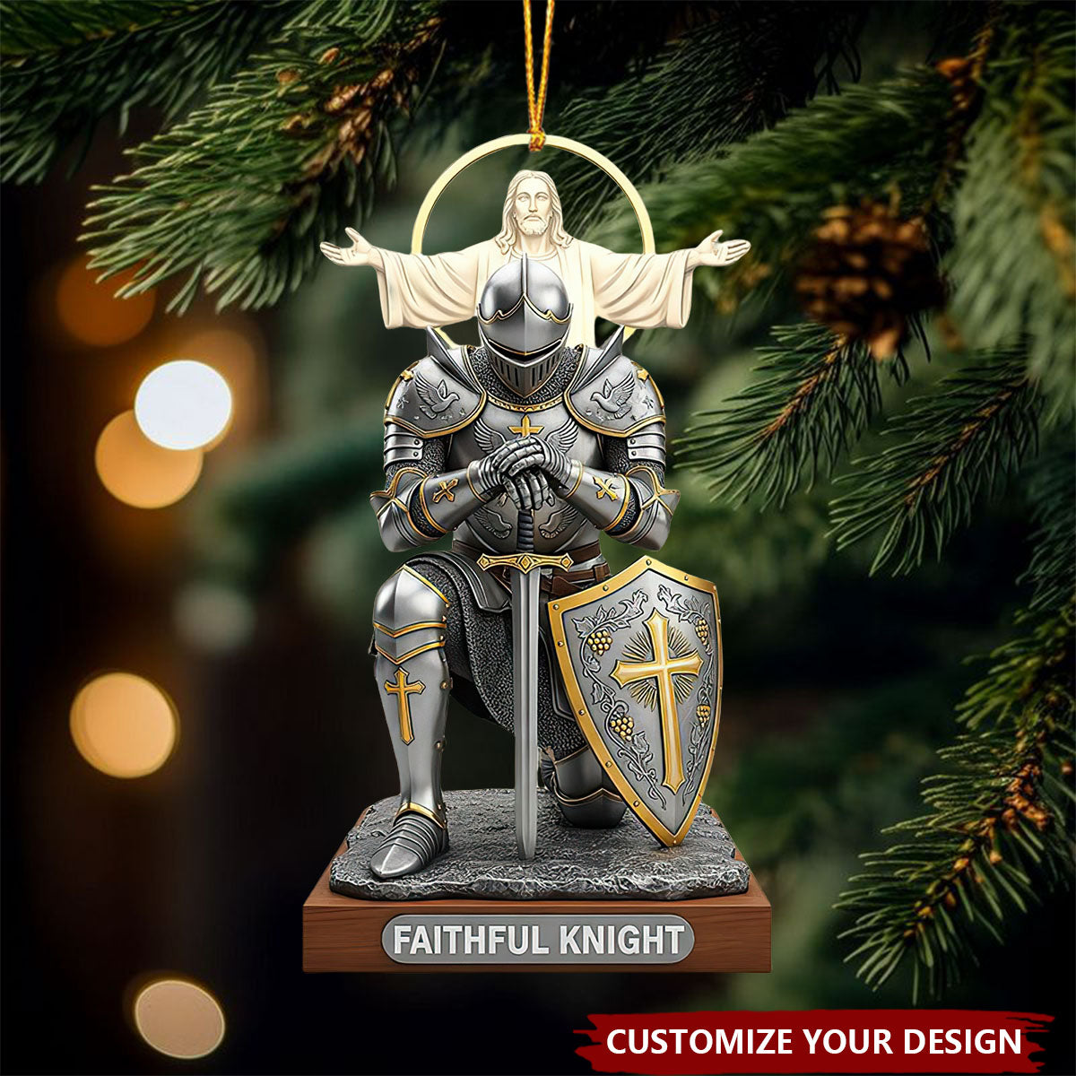 Christian Faithful Knight Christmas Ornament - Personalized Gifts For Christian
