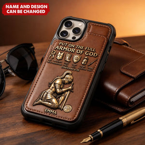 Put On The Full Amor Of God - Personalized Christian Wallet Phone Case