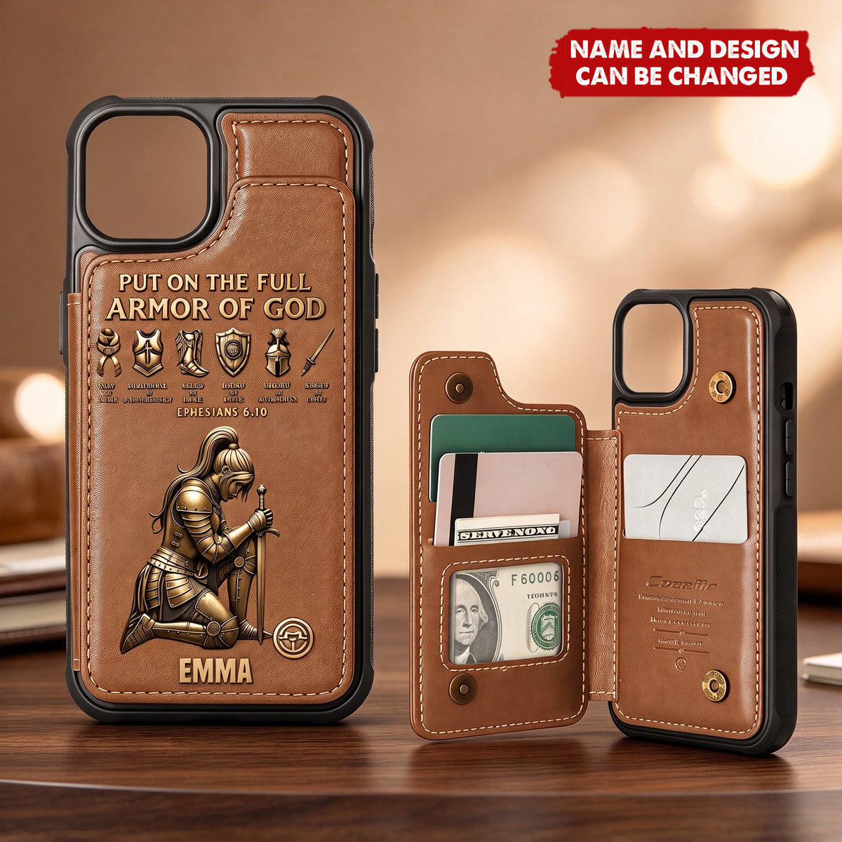 Put On The Full Amor Of God - Personalized Christian Wallet Phone Case