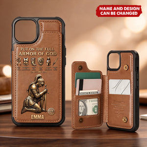 Put On The Full Amor Of God - Personalized Christian Wallet Phone Case