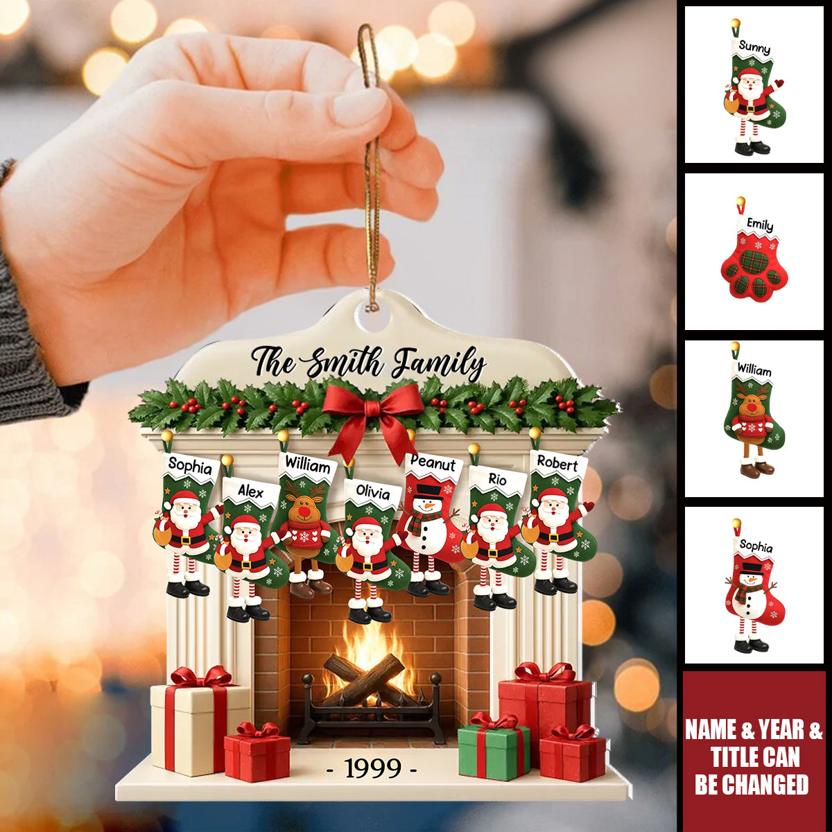 Christmas Glows Where Hearts Gather - Personalized Christmas Acrylic Ornament