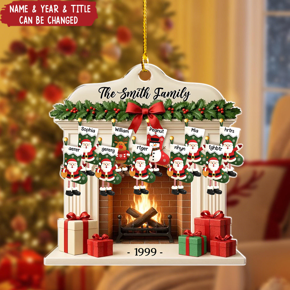 Christmas Glows Where Hearts Gather - Personalized Christmas Acrylic Ornament