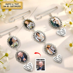 Custom Bridal Flower Bouquet Photo Charm - Personalized Wedding Memorial Pin
