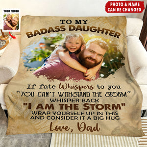 To My Badass Daughter From Dad Mom - Personalized Photo Blanket