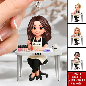 Nail Technician - Personalized Acrylic keychain - Gift For Nail Technician, Nails Decor, Beauty Salon, Woman, Girl