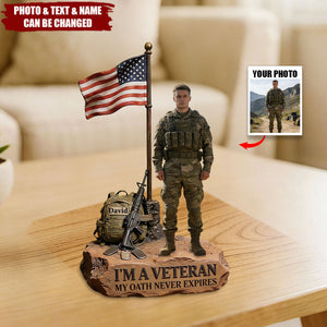 Military Veteran - Personalized Veteran Custom Shaped Acrylic Plaque