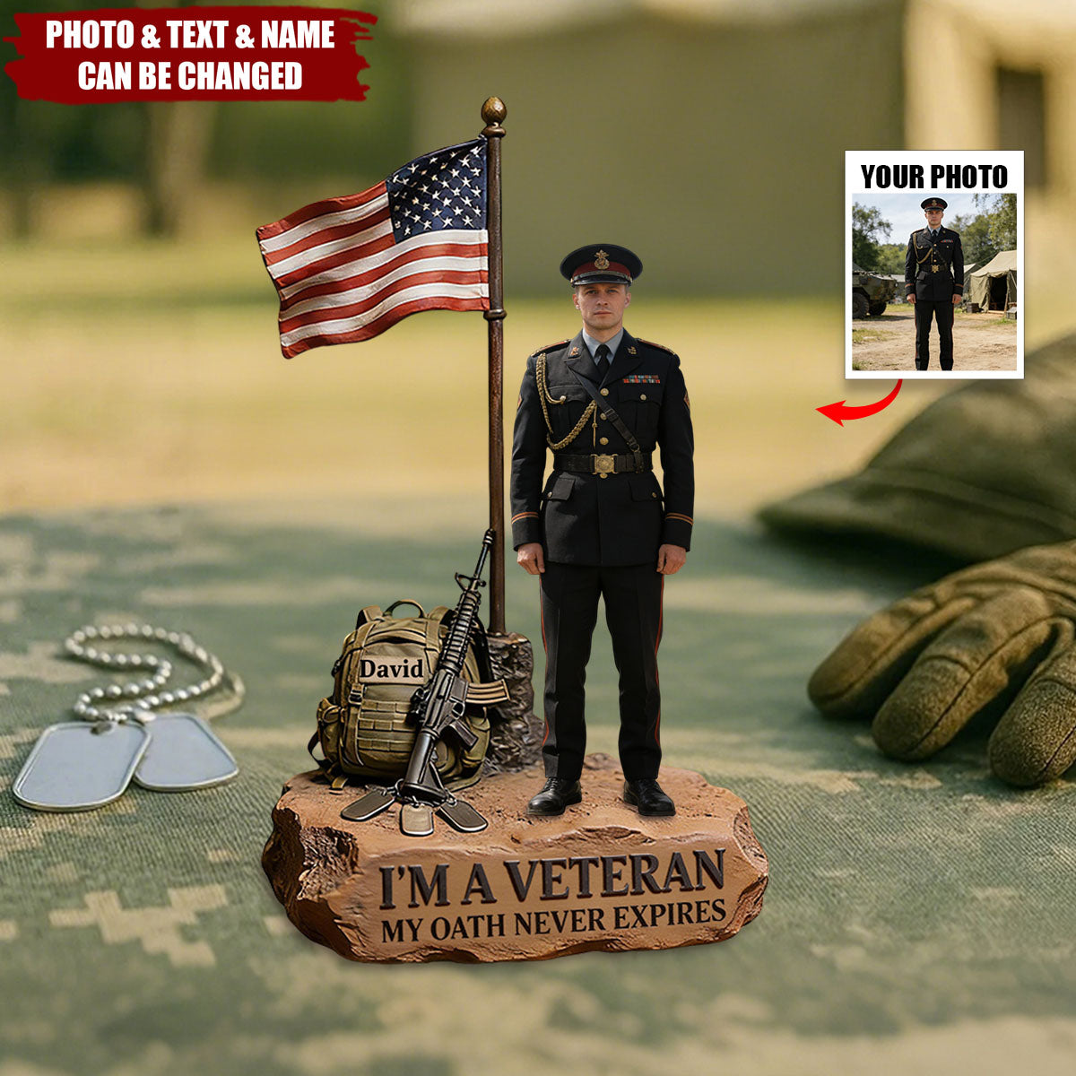 Military Veteran - Personalized Veteran Custom Shaped Acrylic Plaque